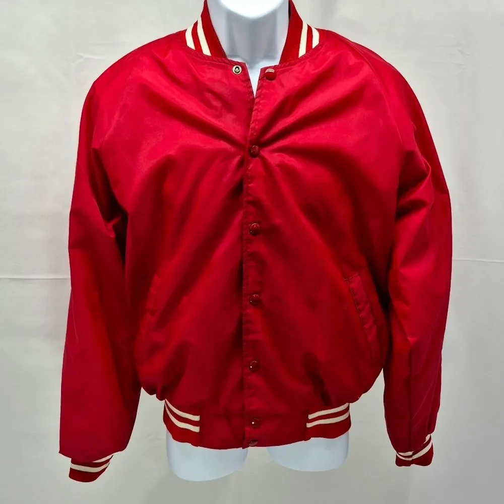Vintage Auburn Sportswear Satin Bomber Jacket M. City TS USA NWOT Large
